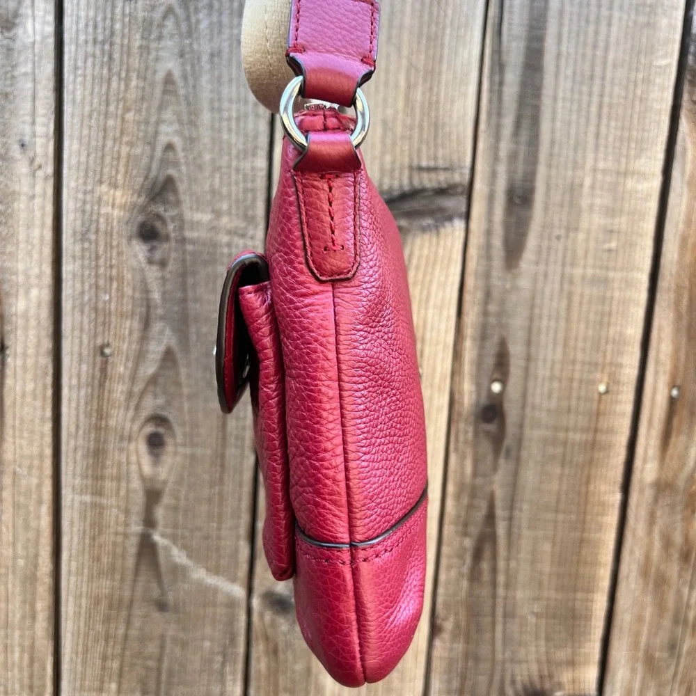 Coach Park F49170 Red Pebbled Leather Swingback Small Crossbody Shoulder Bag